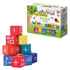Развивающие игрушки для малышей Десятое королевство Десятое Королевство TD01715 Кубики деревянные "Счет", (12 шт.)