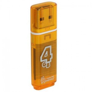 Флешка Smartbuy Glossy 4Гб, Оранжевый, USB 2.0