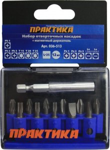 Набор бит Практика набор бит для дрелей, шуруповертов 036-513