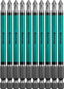 Бита Kraftool Биты KRAFTOOL, PZ2, тип хвостовика E 1/4", 100 мм, 10 шт в блистере (26124-2-100-10)