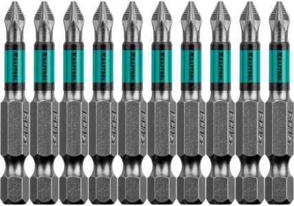 Бита Kraftool Биты KRAFTOOL, PZ1, 50 мм, тип хвостовика E 1/4", 10 шт в блистере (26124-1-50-10)