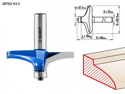 Фреза Зубр Ф63.5мм S12мм I19мм (28762-63.5)