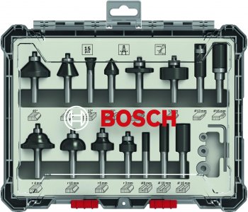 Набор фрез Bosch S8мм (15шт., 2607017472)