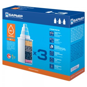 Набор кассет к фильтру для железистой воды Барьер Б-7 Железо, упаковка 3 шт.