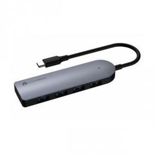 USB концентратор Lyambda Type-C 4 в 1 Slim LC113 (серый)