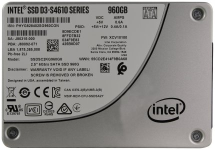 Твердотельный накопитель SSD Intel Original SATA III 960Gb SSDSC2KG960G801 DC D3-S4610 2.5" (SSDSC2KG960G801 963347)