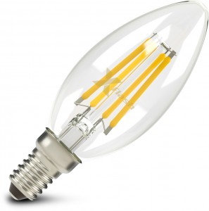 Лампа светодиодная X-flash Candle E14 4W 220V желтый свет, филамент