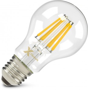 Лампа светодиодная X-flash Bulb E27 8W 220V желтый свет, филамент