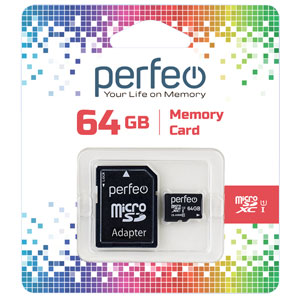 Карта памяти Perfeo Micro Secure Digital XC HC UHS-1 Class 10