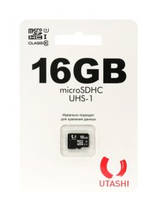 Карта памяти UTASHI microSDHC 16GB Сlacc 10 UHS-I (UT16GBSDCL10-00)