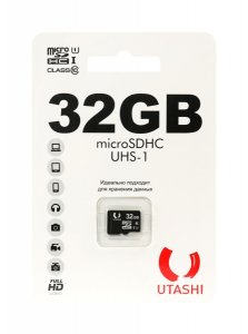 Карта памяти UTASHI microSDHC 32GB Сlacc 10 UHS-I (UT32GBSDCL10-00)