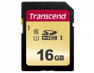Карта памяти Transcend SDHC 16GB 500S UHS-I Class U1 95/60 MB/s (TS16GSDC500S)