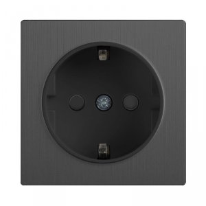 Розетка Werkel 4690389146008 Графит рифленый