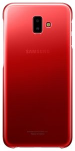 Чехол Samsung Чехол-крышка Samsung Gradation Cover для Galaxy J6+ (2018), полиуретан, красный (EF-AJ610CREGRU)