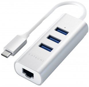 Разветвитель для компьютера Satechi Aluminum 3 Port Hub (серебристый) (ST-TC2N1USB31AS)