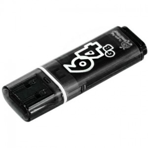 Флешка Smartbuy Glossy 64Гб, Черный, USB 2.0