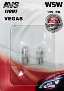 Лампа AVS Vegas W5W W2.1x9.5d 12V (A78478S)