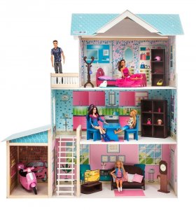 Кукольный домик PAREMO Беатрис Гранд (с мебелью) (голубой) (3779910)