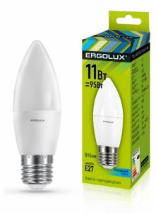 Лампочка Ergolux LED-C35-11W-E27-4K