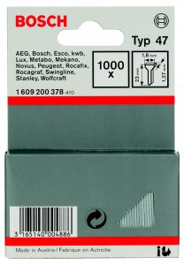 Гвозди для степлера Bosch 1 х 1.25 х 23 мм 1000 шт. (1609200378)