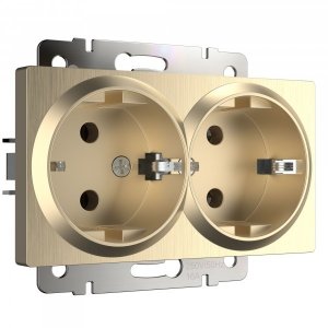 Розетка Werkel 4690389160585 Шампань рифленый