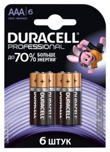 Набор батареек Duracell Professional AAA LR03/MN2400 6шт.