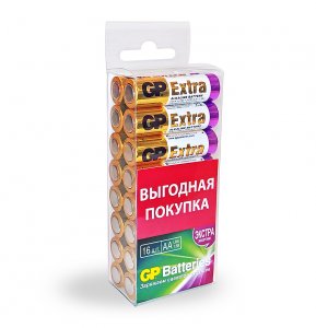 Батарейки GP Extra Alkaline AA (LR6), 16 шт. (GP15AX-2CRB16)