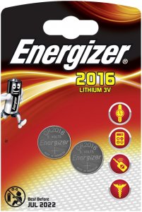 Батарейка Energizer Ultimate Lithium CR2016 BP2, 2 шт (637984/626986/638711)