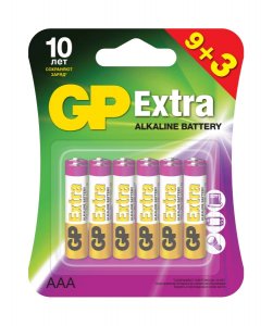Батарейки GP Extra Alkaline AAA (LR03), 12 шт (GP24AX9/3-2CR12)