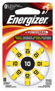 Батарейки для слухового аппарата Energizer Zinc Air 10 PS TL8, 8 шт