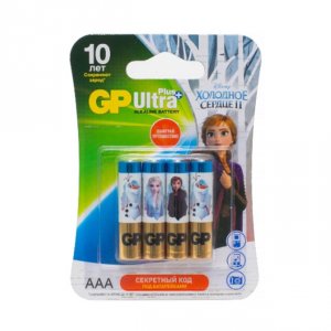 Батарейки GP "Холодное сердце II", Ultra Plus AAA (LR03), 4 шт (GP24AUPFR2-2CR4)