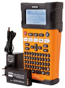 Принтер для печати наклеек Brother P-touch PT-E300VP (черно-оранжевый) (PTE300VPR1)