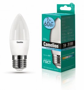 Лампа светодиодная Camelion Led7-c35/845/e27 (408407)