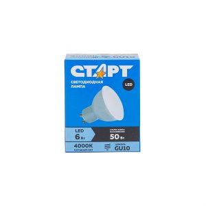 Лампа светодиодная СТАРТ Led jcdr gu10 6w 2700К тепл свет (СТАРТ LEDJCDRGU10 6W27)