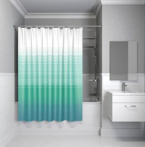 Штора для ванной комнаты IDDIS Basic Blue Horizon 200х200 см голубая (301P20RI11)