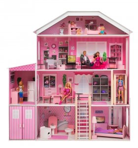 Интерактивный дом PAREMO Поместье Розабелла (с мебелью, свет, звук) (розовый) (3779910)