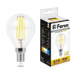 Лампа светодиодная FERON 5W 230V E14 2700K, LB-61 (25578)