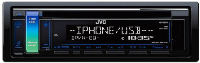 Автомагнитола JVC KD-R681 USB MP3 CD FM 1DIN 4x50Вт
