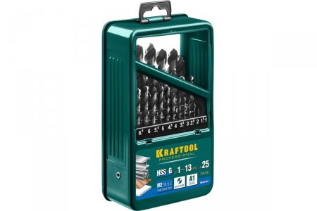 Набор сверл Kraftool Hss-g 29651-h25, 25шт. (29651-H25)
