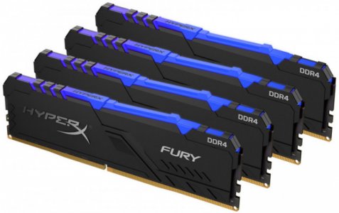 Оперативная память Kingston DDR4 64GB HyperX Fury RGB HX432C16FB3AK4/64 (черный)