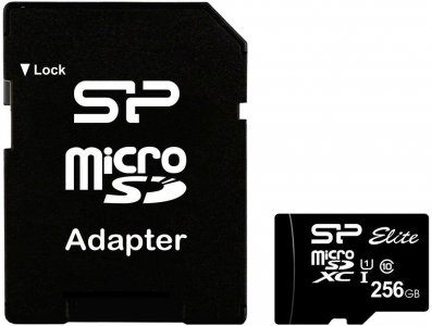 Карта памяти Silicon Power microSDXC Elite Class 10 UHS-I U1 + ADP 256Gb (SP256GBSTXBU1V10SP)