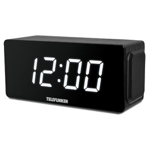 Радиоприемник с часами Telefunken TF-1566U чёрный/белый