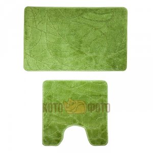Комплект ковриков для ванной и туалета Milardo 50х80 см ворсовый зеленый (500PA58M13)