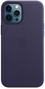Клип-кейс Apple Leather Case with MagSafe для iPhone 12 Pro Max (темно-фиолетовый) (MJYT3ZE/A)