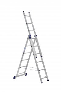 Универсальная лестница трехсекционная АЛЮМЕТ 3-секционная 3x6 алюминиевая (H3 5306)
