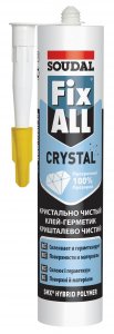 Клей-герметик универсальный Soudal Fix ALL кристально чистый 290 мл (119130)