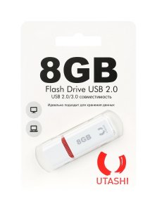 USB-флешка UTASHI Flash Drive 8GB Haya White (UT8GBHYW)