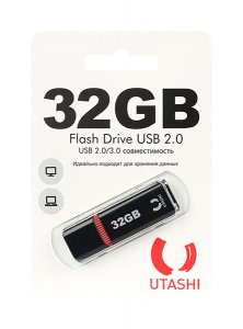 USB-флешка UTASHI Flash Drive 32GB Haya Black (UT32GBHYB)