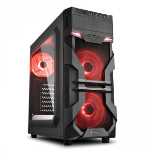 Корпус для компьютера Sharkoon VG7-W RED (черный)