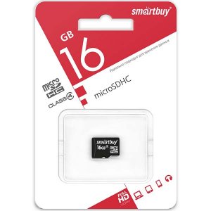 Карта памяти MicroSD Smartbuy 16GB Сlass 4 (SB16GBSDCL4-00)